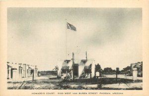 1930s Phoenix Arizona Howard's Court Artvue flag occupation Postcard 25-4924