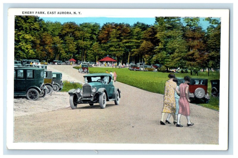 c1920's Cars Staying at Emery Park, East Aurora New York NY Unposted Postcard