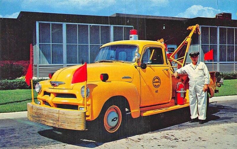 Delaware Bridge Chevrolet Tow Truck Always Ready Postcard