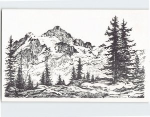 Postcard Mount Rainier By Joan Glenn Washington USA