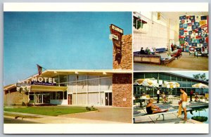 Vtg Washington DC Diplomat Motor Hotel Multiview Chrome View Postcard
