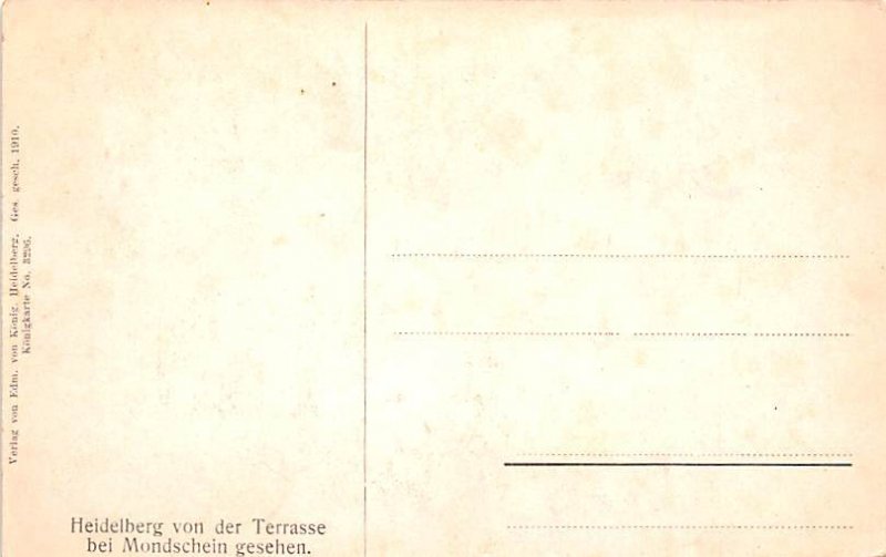 Heidelberg von der Terrasse bei Mondschein gesehen Germany Unused 