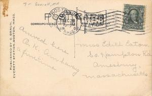 Everett Station Boston Massachusetts~Mt Washington School~Clock~Homes~1907 RPPC