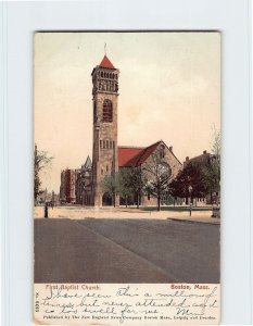 Postcard First Baptist Church, Boston, Massachusetts