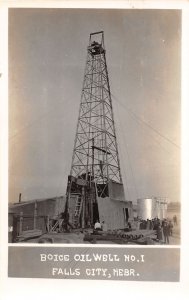 H69/ Mining Mines RPPC Postcard c20s Falls City Nebraska Boice Oil Well 15
