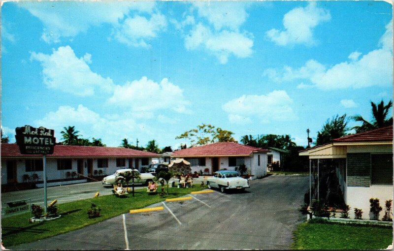 Mol Ral Motel Miami Florida Old Cars Street View Palms UNP Vintage Postcard 