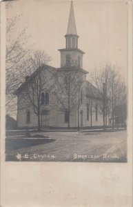 DS1/ Sheridan Michigan RPPC Postcard c1910 M.E. Church Building 289