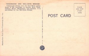 Vintage Postcard 1920's Triborough Hell-Gate Bridges East River York City N.Y.