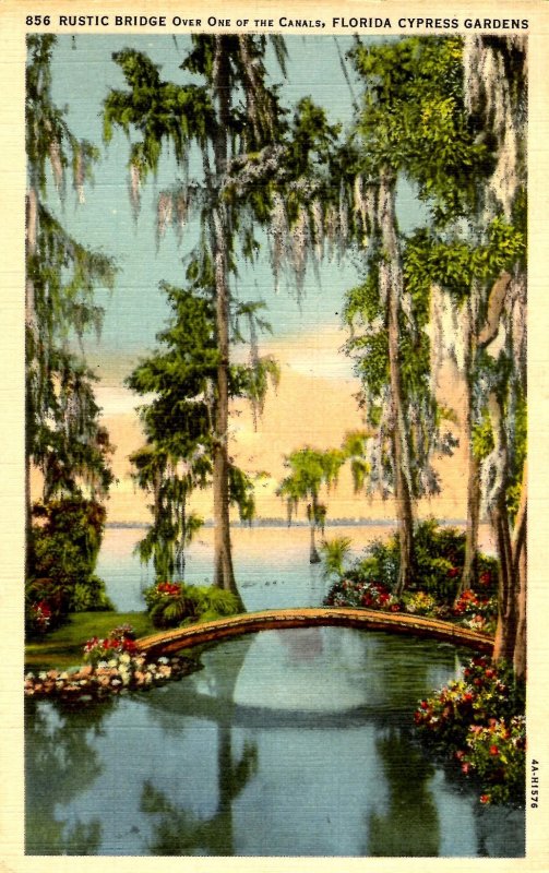 FL - Cypress Gardens. Rustic Canal Bridge