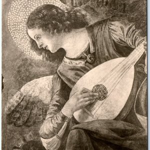 c1960s Vatican Rome Melozzo da Forli Angel Lute Painting Engel Angel Art M33