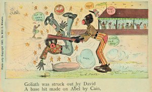 Philadelphia PA Black Baseball Players Goliath Struck Out By David Postcard