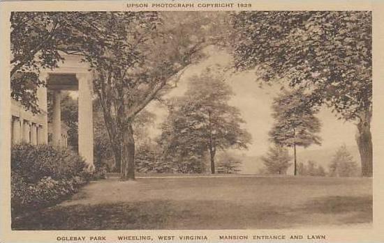 West Virginia Wheeling Oglebay Park Mansion Entrance And Lawn Albertype