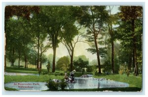 1909 Kosciuszko Park Milwaukee Wisconsin WI Posted Antique Postcard