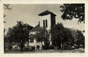 PC CPA US, VT, BRANDON, KNOX UNITED CHURCH, VINTAGE REAL PHOTO POSTCARD (b6964)