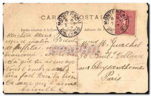 Postcard Old Hand Embroidery Fantasy Flowers