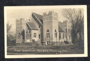 RPPC KAHOKA MISSOURI FIRST BAPTIST CHURCH VINTAGE REAL PHOTO POSTCARD MO.