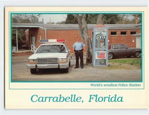 Postcard World's Smallest Police Station Carrabelle Florida USA