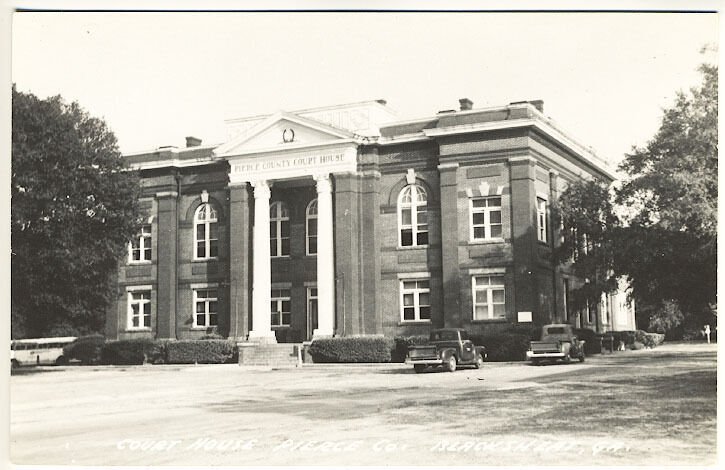 Blacksheat GA Pierce County Courthouse Old Trucks Real Photo RPPC Postcard