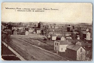Waverly Minnesota MN Postcard Looking East From Public School Scenic View c1910s