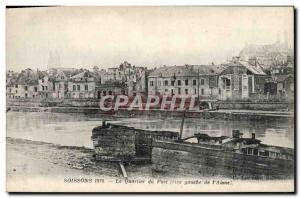 Old Postcard Soissons The Port Quarter Left Bank of the Army & # 39Aisne