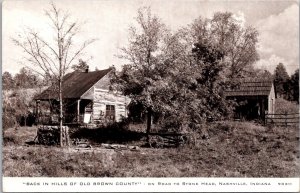 Cabin on Road to Stone Head, Nashville IN Brown County Postcard Z21