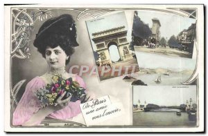 Old Postcard Paris A Amie You L & # 39envoie