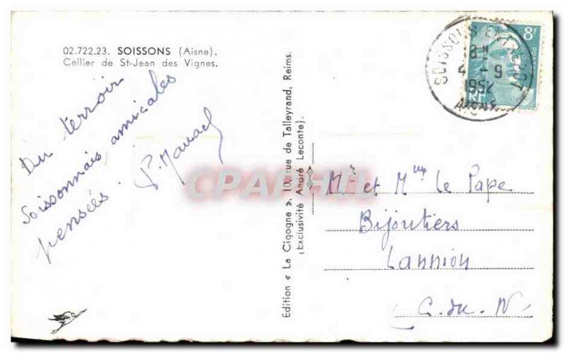 Old Postcard Soissons St jean Cellier des Vignes