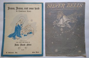 Christmas Sheet Music Jesus Rest Your Head 1944 Silver Bells 1950 Holiday Music