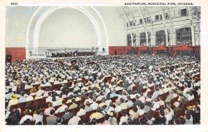 Auditorium Interior Concert Navy Pier Chicago Illinois 1920s postcard