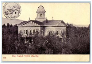 c1910 State Capitol Exterior View Building Carson City Nevada Vintage Postcard