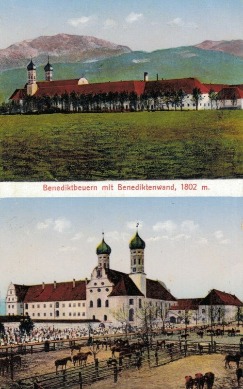 Germany Benediktbeuern Mit Benediktenwand Vintage Postcard 03.29 