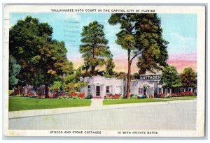 1936 Tallahassee Auto Court Stucco and Stone Cottages FL Posted Postcard 