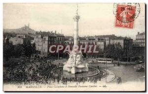 Old Postcard Marseille Place Castellane And New Fontaine Cantini