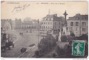 LA BRETAGNE, RENNES, Place de la Mission, Ille et Vilaine, France, PU-1912
