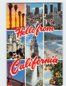 Postcard Hello from California USA