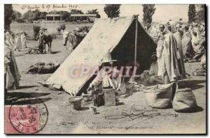 VINTAGE POSTCARD Algerie Coffee Moor in the open air