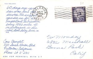 Fullerton California Postcard