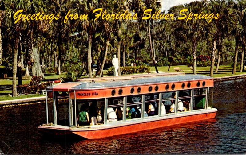 Florida Silver Springs Greetings With Glass Bottom Boat Princess Lisa