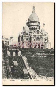 Old Postcard The Paris and Sacre Coeur Funicular