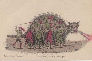 Tarascon La Tarasque French Monster Dragon Mythology Old Postcard