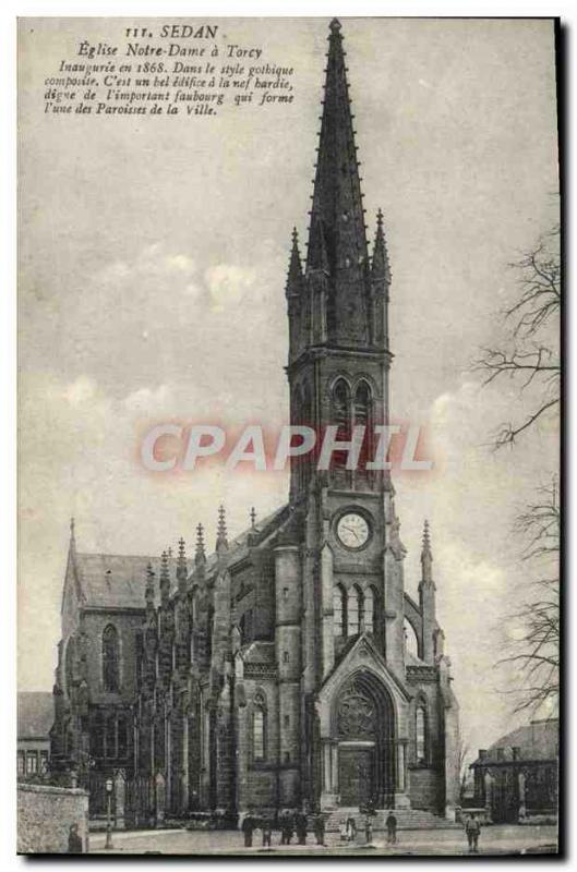 Old Postcard Sedan Torcy At Notre Dame Church