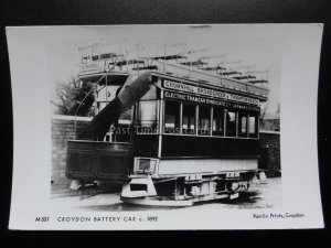 CROYDON BATTERY TRAMCAR Pamlin Print Postcard No.M531