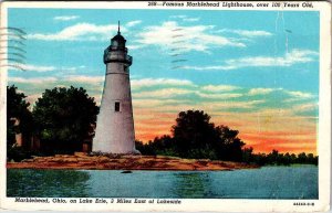 Postcard LIGHTHOUSE SCENE Marblehead Ohio OH AL1714
