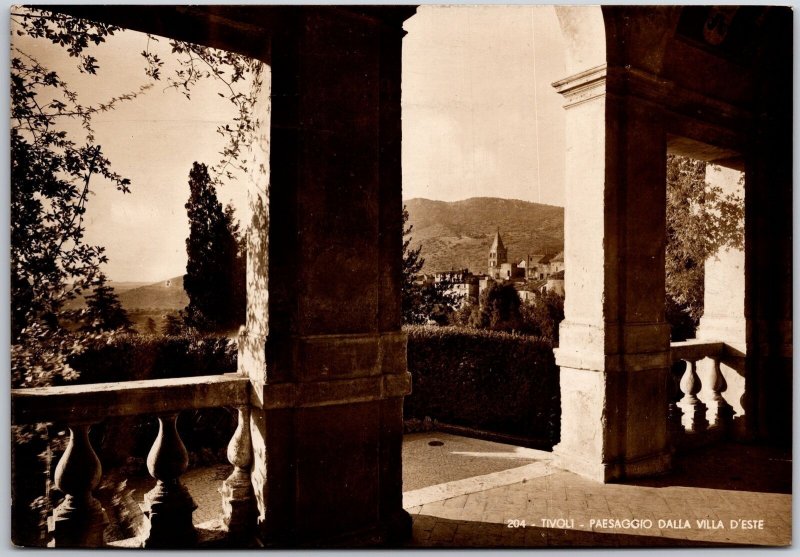 Tivoli - Paesaggio Dalla Villa D'Este Italy Real Photo RPPC Postcard