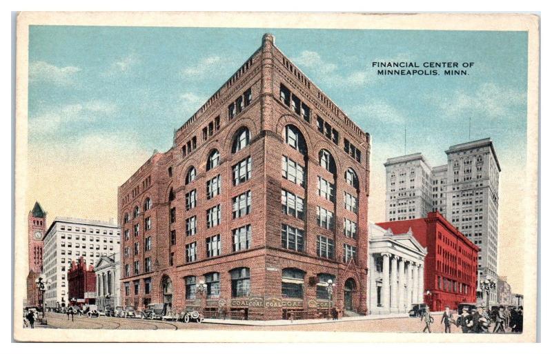 Early 1900s Financial Center of Minneapolis, MN Postcard