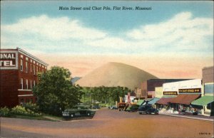 Flat River Missouri MO Main Street and Chat Pile Vintage Postcard