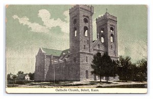Catholic Church Beloit Kans. Kansas Postcard
