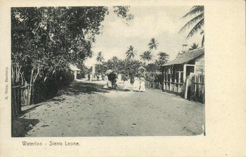 PC CPA SIERRA LEONE, WATERLOO, STREET SCENE, Vintage Postcard (b24748)