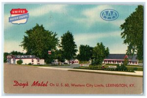 1953 Day's Motel Exterior Roadside Lexington Kentucky KY Posted Vintage Postcard