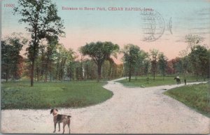 Postcard Entrance to Bever Park Cedar Rapids Iowa IA